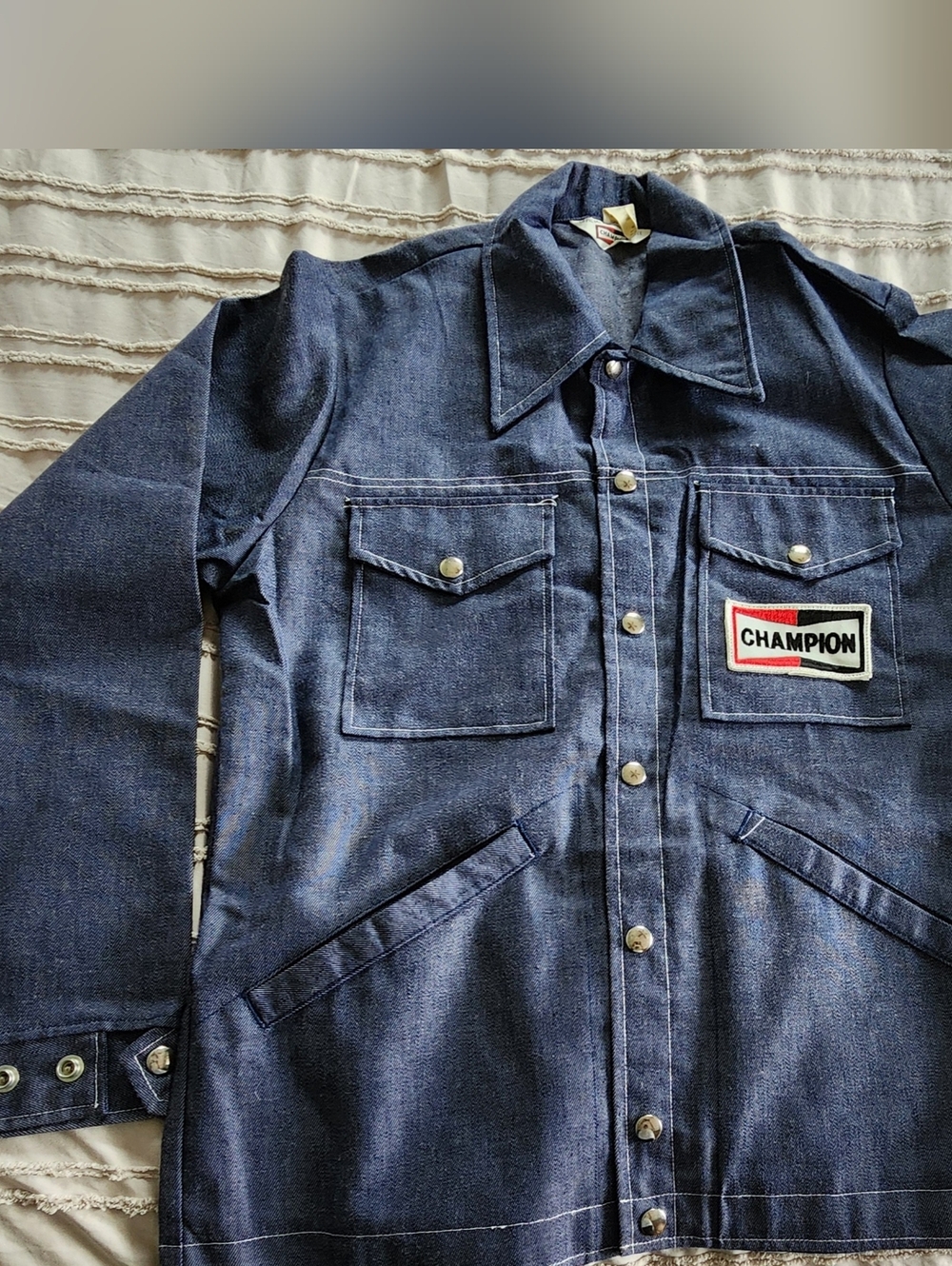 Champion Racing Vintage 70's Lt. Weight Denim Chore Jacket , Size M
